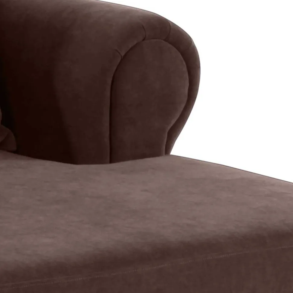 XXL Polstersessel in Braun Velours - Snoud
