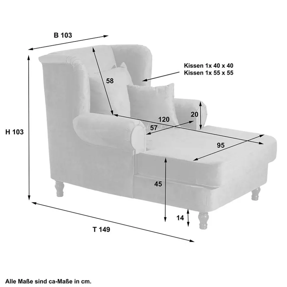 XXL Polstersessel in Braun Velours - Snoud