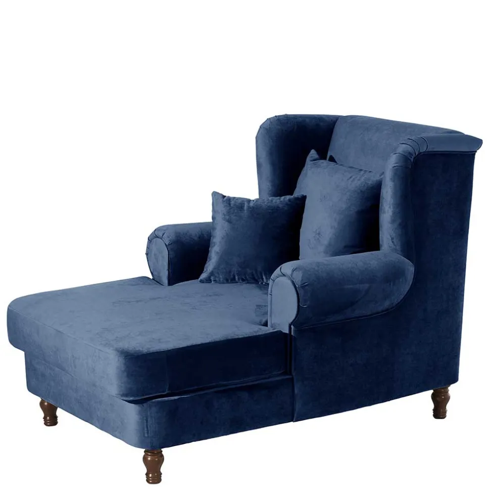 XXL Sessel in Dunkelblau Samtvelours - Louam