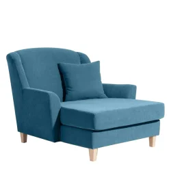 XXL Sessel in Petrol Blau & Buche Natur - Mexica