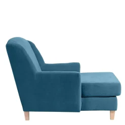 XXL Sessel in Petrol Blau & Buche Natur - Mexica