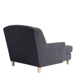 XXL Velours Sessel in Anthrazit - Renero