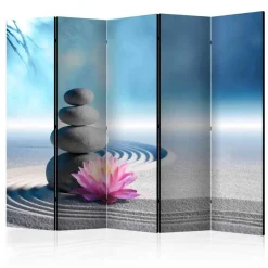 Zen Foto Raumteiler Sand & Steine & Blüte - Baina
