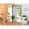 Zen Motiv Paravent in Weiß & Grün - Doskados