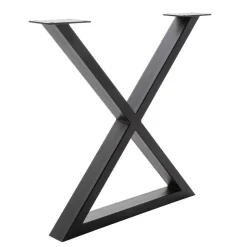 Zerreiche Tisch mit Naturkante und X-Füßen - Yelna