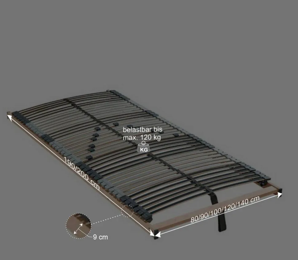 7-Zonen-Lattenrost unverstellbar - Redonde