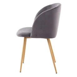 Zwei Esstischstühle in Grau Samt - Antonio (2er Set)