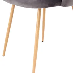 Zwei Esstischstühle in Grau Samt - Antonio (2er Set)