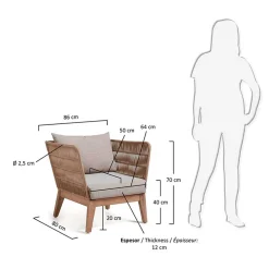 Zwei Lounge Sessel Jelaninos mit Holz & Geflecht (2er Set)