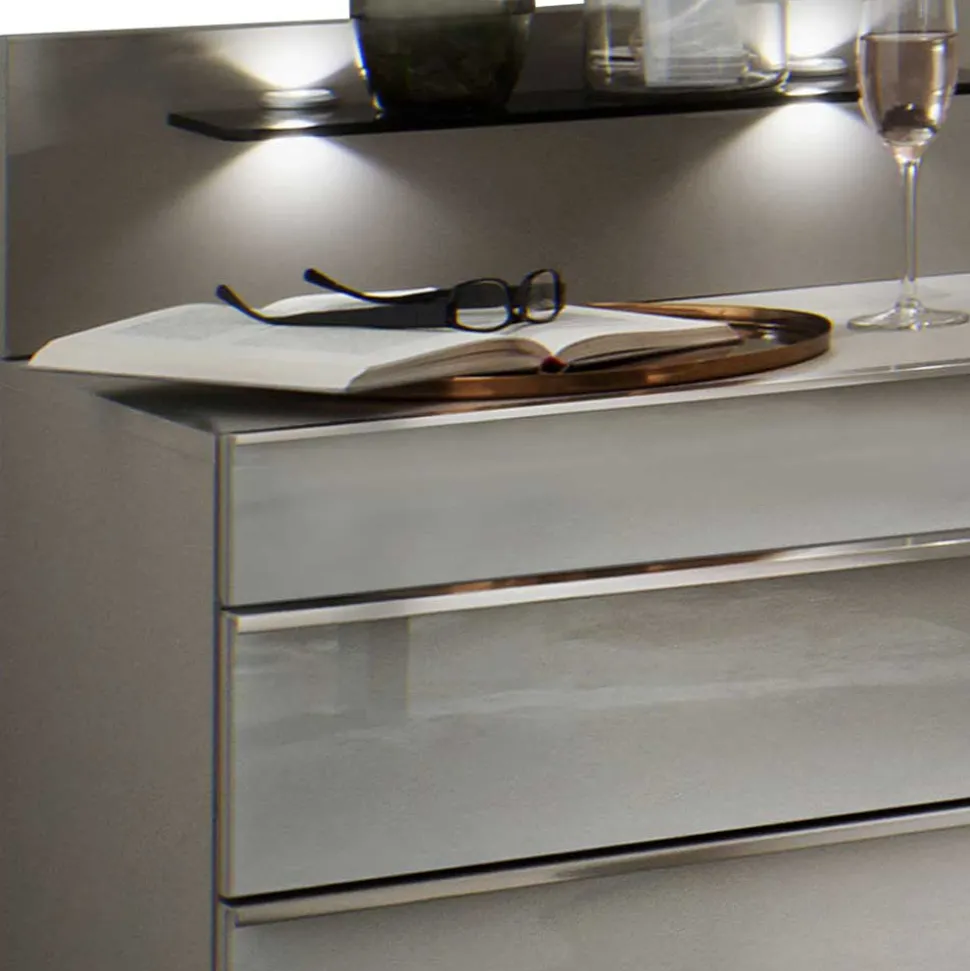 Zwei Nachtkommoden mit Wandpaneel - Tumiva (2er Set)