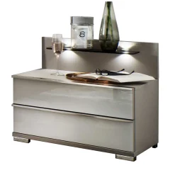 Zwei Nachtkonsolen mit Glasablage - Tumiva (2er Set)