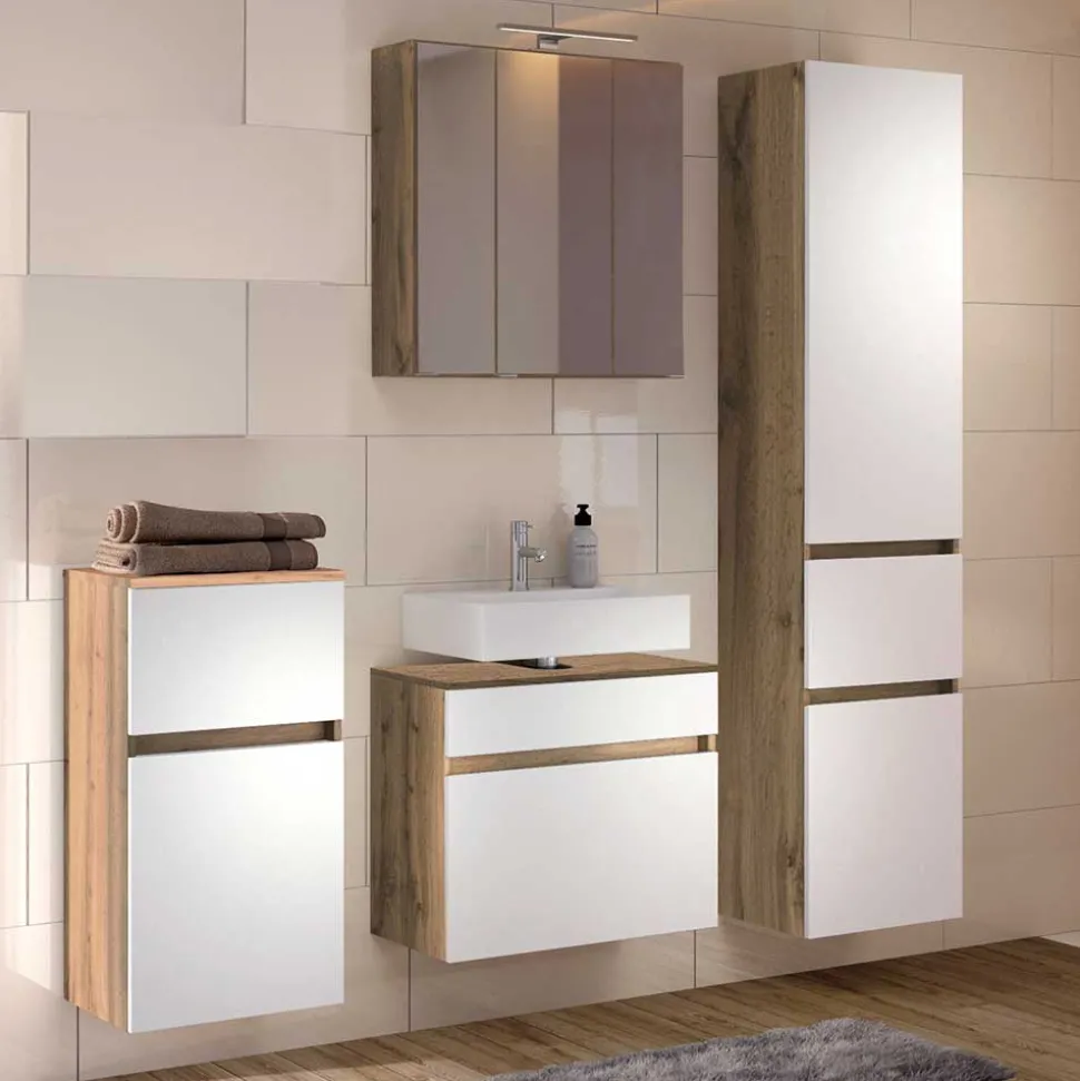 Zweifarbige Badmöbel Zusammenstellung - Maklesa (vierteilig)