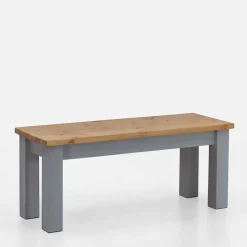 Zweifarbige Esszimmerbank in Laugenfarbig & Grau - Nivada