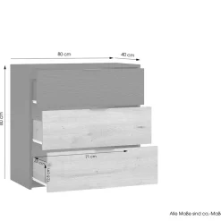Zweifarbige Kommode in Holzoptik - Ortasta