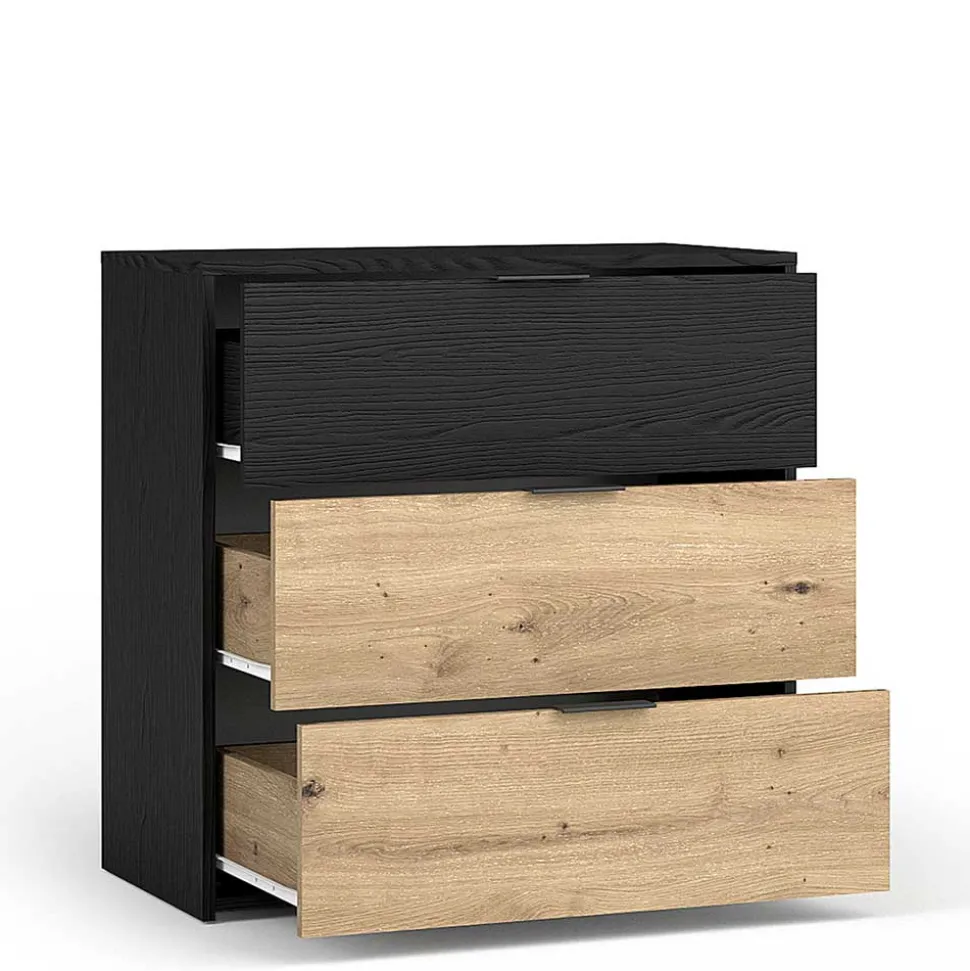 Zweifarbige Kommode in Holzoptik - Ortasta