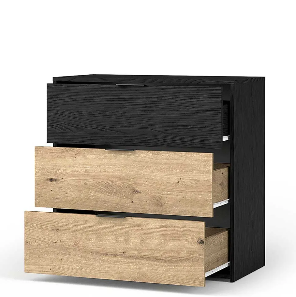 Zweifarbige Kommode in Holzoptik - Ortasta