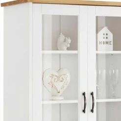 Zweifarbige Landhaus Vitrine mit vier Türen - Ribeiro