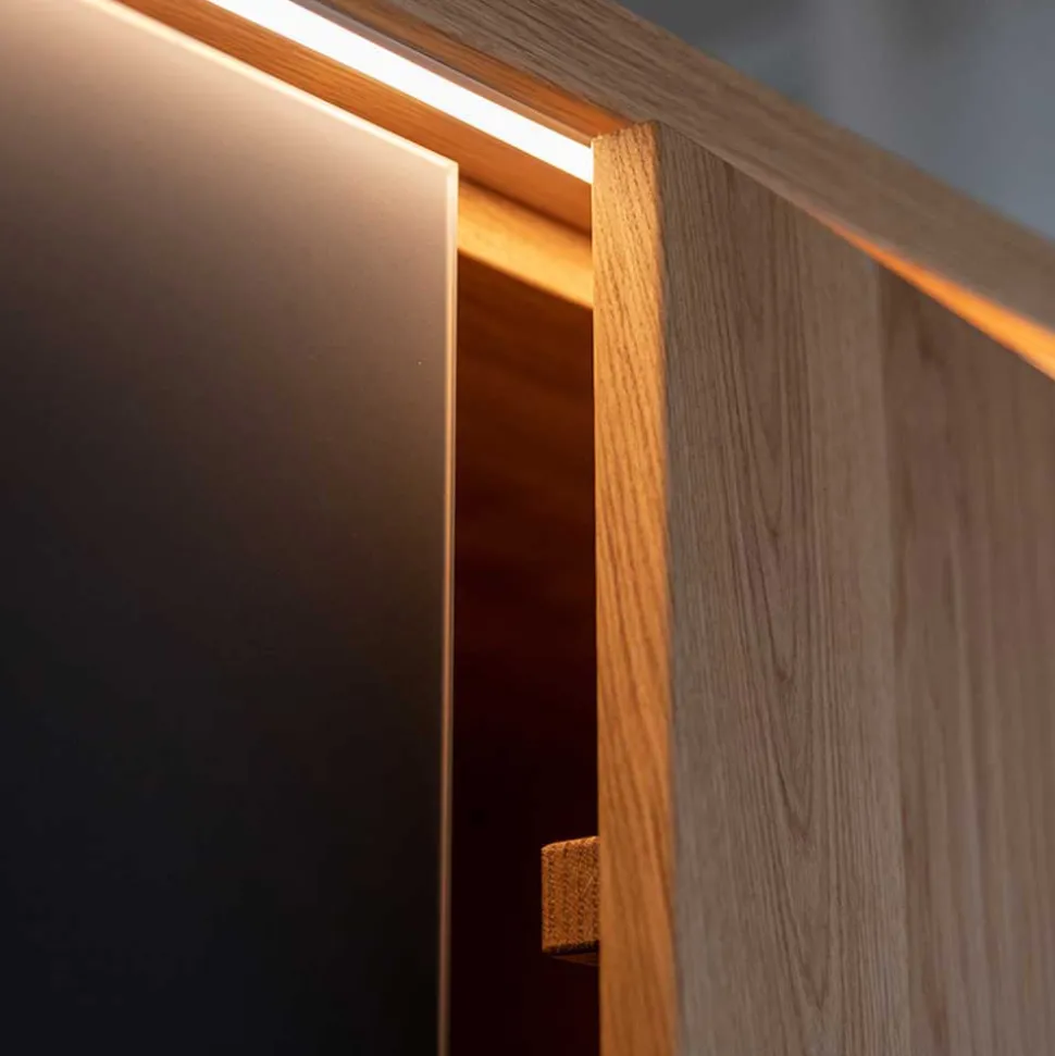 Zweifarbiger Kleiderschrank aus Eiche massiv - Agusto