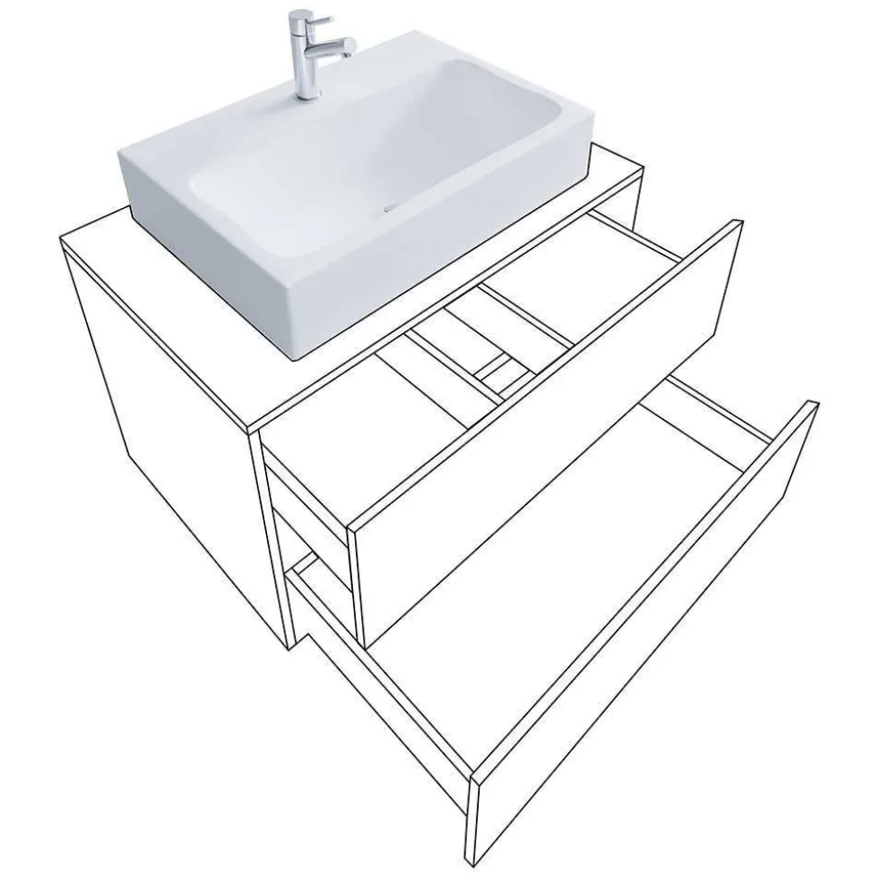 Zweifarbiger Waschplatz & Schrank - Cabarete (dreiteilig)