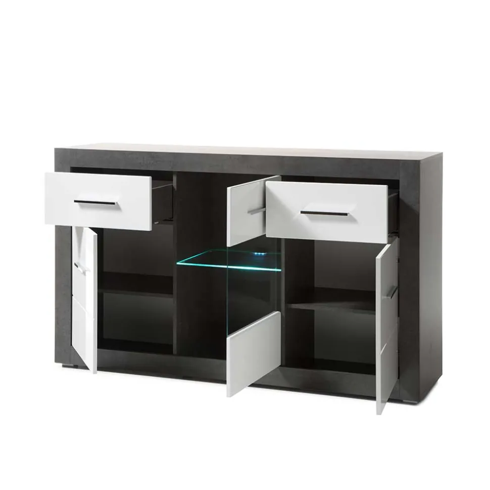Zweifarbiges Design-Sideboard 97cm hoch - Istensa