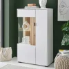 Zweifarbiges Highboard mit Glaseinsatz - Nenaloro