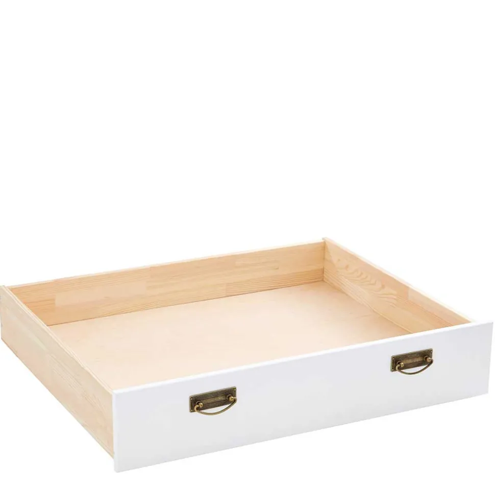 Zweifarbiges Landhaus Bett aus Holz - Beapta