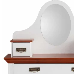 Zweifarbiges Landhaus Vertiko mit Spiegel - Beapta