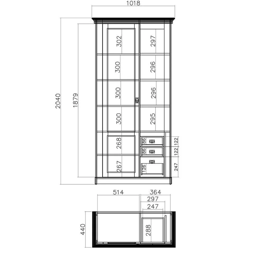 Zweifarbiges Landhausmöbel Set - Diatara I (vierteilig)