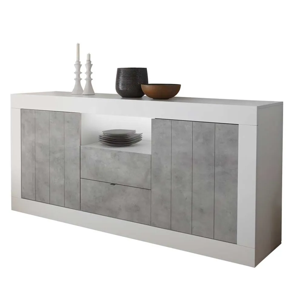 Zweifarbiges Sideboard mit offenem Fach - Niris