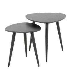 Zweisatz Beistelltisch mit Keramikplatte - Yaliaz (zweiteilig)