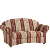 Zweisitzer Couch in Rot Braun Beige gestreift - Comi