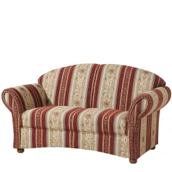 Zweisitzer Couch in Rot Braun Beige gestreift - Comi