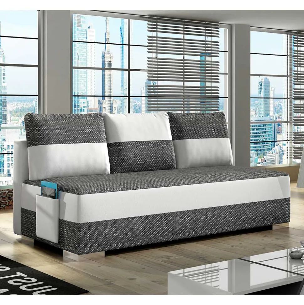 Zweisitzer Funktionscouch in Grau und Weiß - Ventry