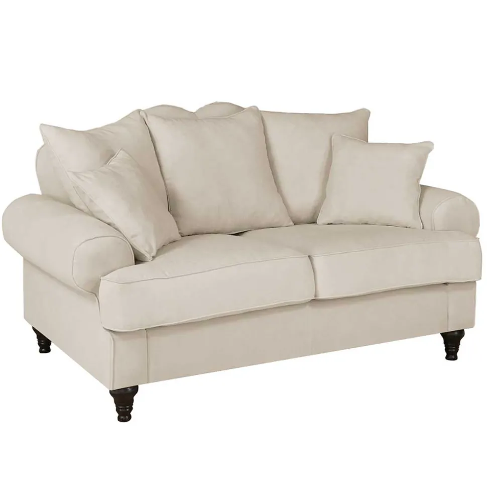 Zweisitzer Sofa in Beige & Dunkelbraun - Merandes