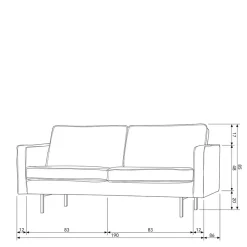 Zweisitzer Wohnzimmercouch in Beige Boucle - Elisa