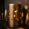 Zylindrische Tischlampe in Bronze Antik - Standing
