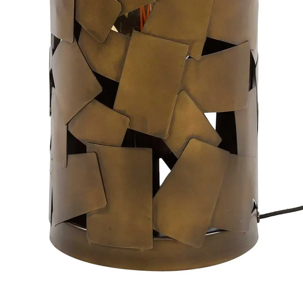 Zylindrische Tischlampe in Bronze Antik - Standing